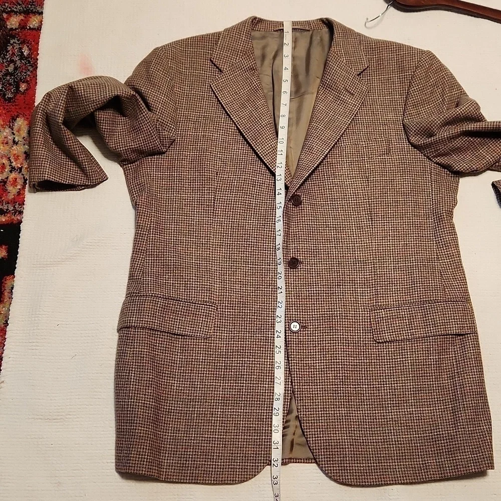 Luciano Barbera wool and made  in Italy Houndstooth single breasted blazer 44R